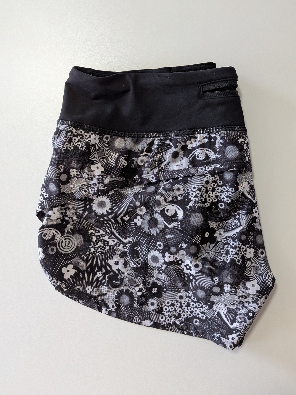 lululemon athletica Black & White Floral Skirted Athletic Skort